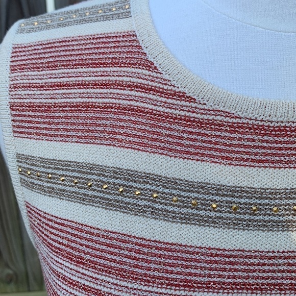 St. John Sport red and gold sweater tank, size P - Picture 2 of 8